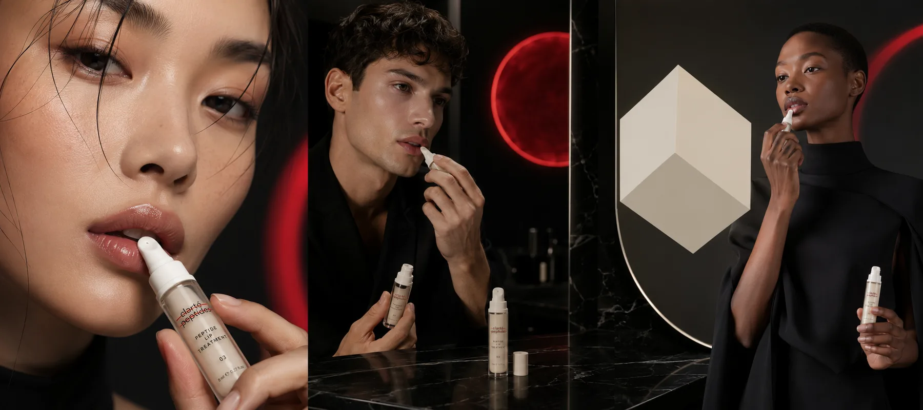 Peptide Lip Treatment in use — Clarté Peptides